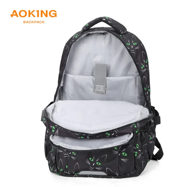 2_5_9ecf3b6e-25c6-4e7d-a3ec-611b8b7ce146 Aoking Backpack Black Casual Backpack Student Bag GN62070-A