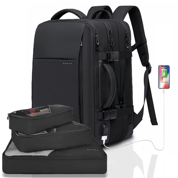 BANGE 45L Business Travel Backpack, Carry On Backpack Durable Convertible Duffle Bag Fit for 17.3 Inch Laptop for Men and Women