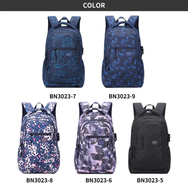 BN3023-5_-9_3 Aoking Fashion Lightweight School Backpack BN3023