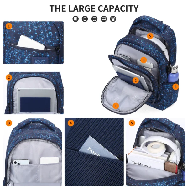 BN3023-5_-9_4 Aoking Fashion Lightweight School Backpack BN3023