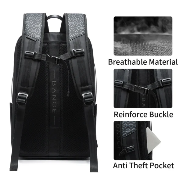 BANGE Travel Backpacks,Weekender Carry On Backpack Waterproof Men's Business Laptop Backpack for 15.6inch