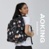 GN62070-A_logo_1 Aoking Backpack Black Casual Backpack Student Bag GN62070-A
