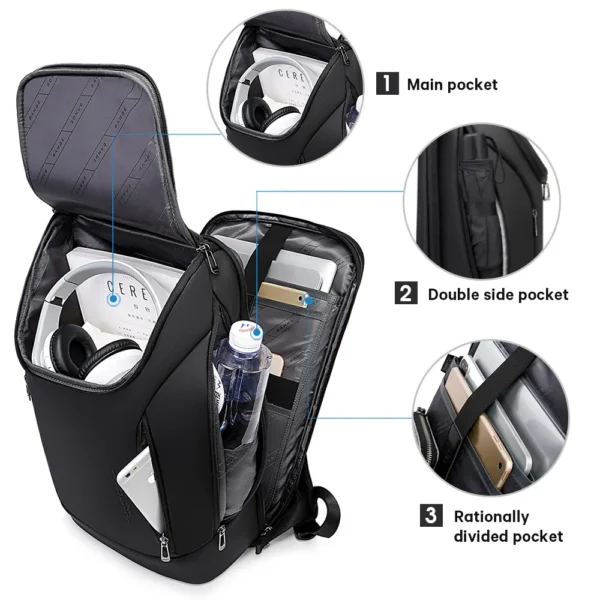 Hasplentyofstoragecompartment BANGE New Arrive New business 15.6 inch Laptop Backpack For Men and women