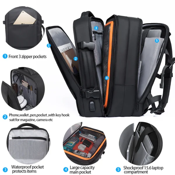 BANGE Business Trip Travel Waterproof Extension Pack Flight