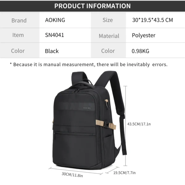 SN4041_2 Aoking Fashion Backpack Laptop Business Backpack SN4041