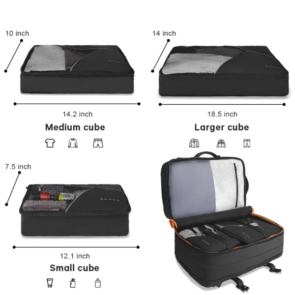 BANGE 45L Business Travel Backpack, Carry On Backpack Durable Convertible Duffle Bag Fit for 17.3 Inch Laptop for Men and Women