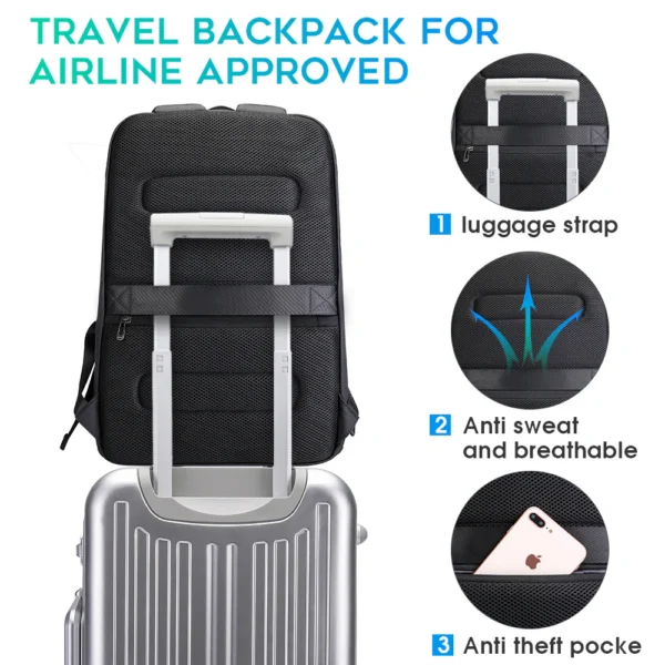 luggagestrapAnti-sweatandbreathableAntitheftpocketbackpack_23baf1f5-82ca-4845-b5c5-bf99417d8e20 BANGE Business Waterproof Backpack Suitable for 15.6inch Laptop Backpack with USB charging