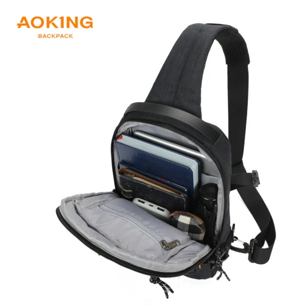 1_6_34c37371-970f-4a0b-ba8d-82e61b81abe4 Aoking Black Fashion Men Waterproof Sling Bag SY3307