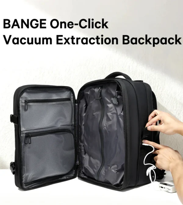 BANGE One-click Vacuum Compression Travel Backpack with TSA Lock