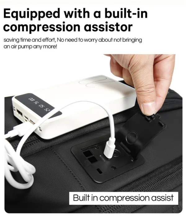 BANGE One-click Vacuum Compression Travel Backpack with TSA Lock