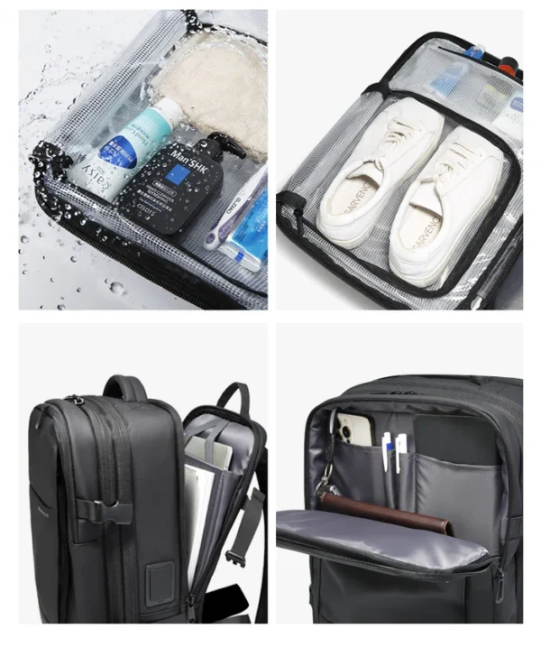 BANGE One-click Vacuum Compression Travel Backpack with TSA Lock