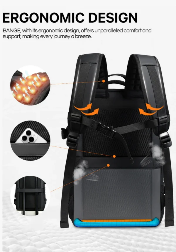 BANGE One-click Vacuum Compression Travel Backpack with TSA Lock