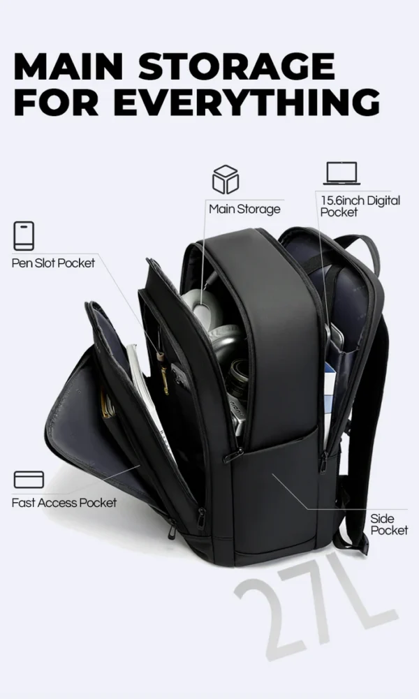 3076__03_700x BANGE Water-resistant Business Travel Backpack with Padded Laptop Compartment Ergonomic College School Bag for Teens
