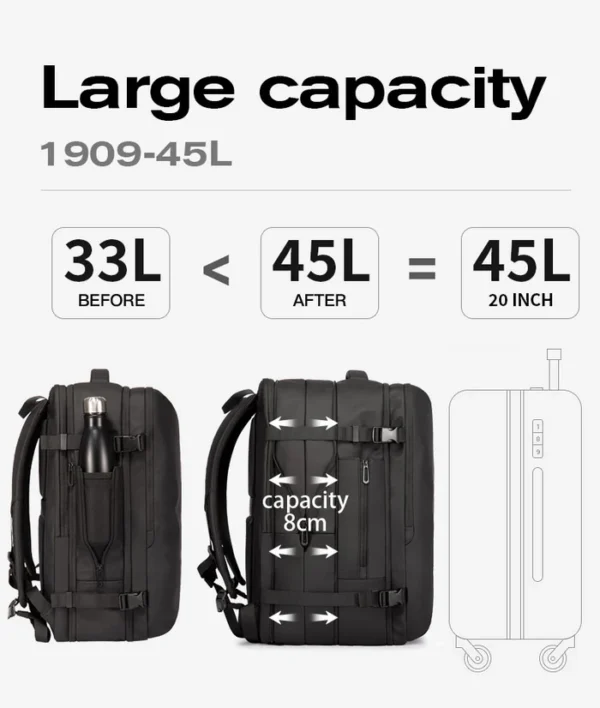 BG-1909_-__06_700x BANGE 35L/45L Expandable Travel Backpack Quick Access Business Laptop Bag