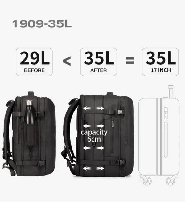 BG-1909_-__07_700x BANGE 35L/45L Expandable Travel Backpack Quick Access Business Laptop Bag