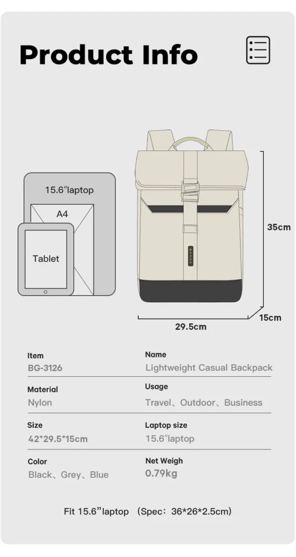 BG-3126__05_700x BANGE NEW Arrivals Waterproof Lightweight Roll Top Backpack for School Commute