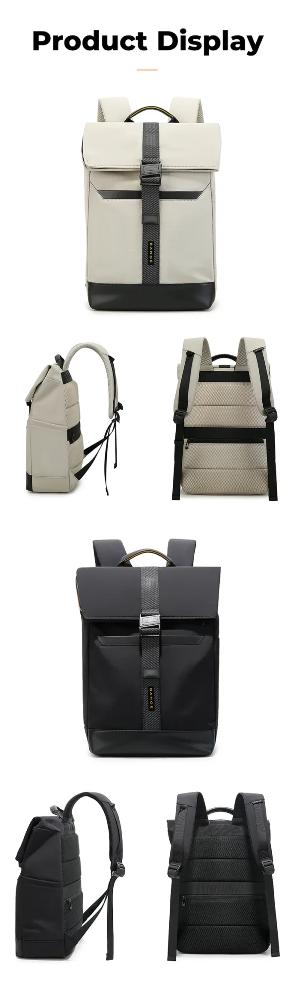BG-3126__12_700x BANGE NEW Arrivals Waterproof Lightweight Roll Top Backpack for School Commute