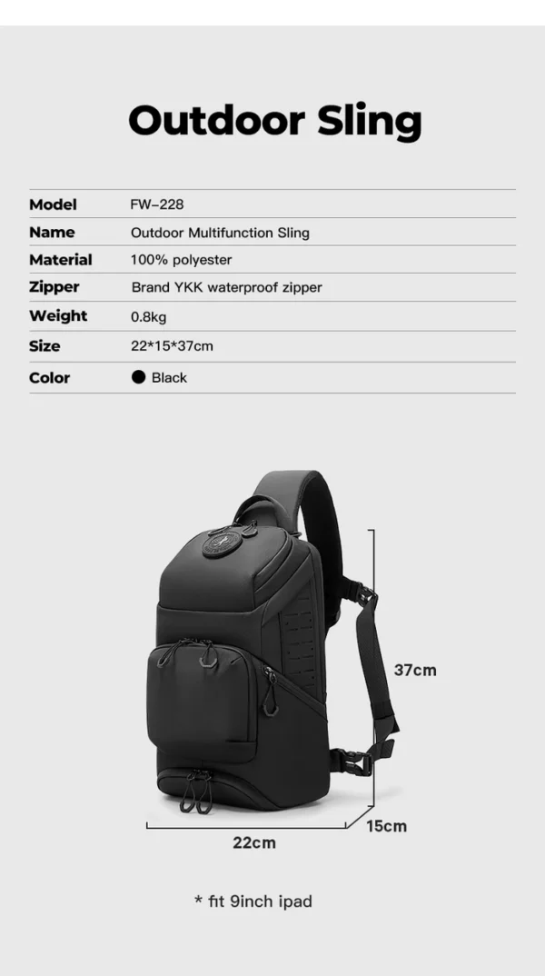 FW-228_3059__10_700x BANGE 2025 Waterproof Minimalist Sling Bag Hiking Cycling Outdoor Crossbody Bag