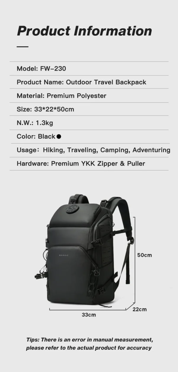 FW-230-__14_700x BANGE New Hot Sale Premium Large Capacity Daily 17inch Waterproof Outdoor Hiking Men Laptop Backpack