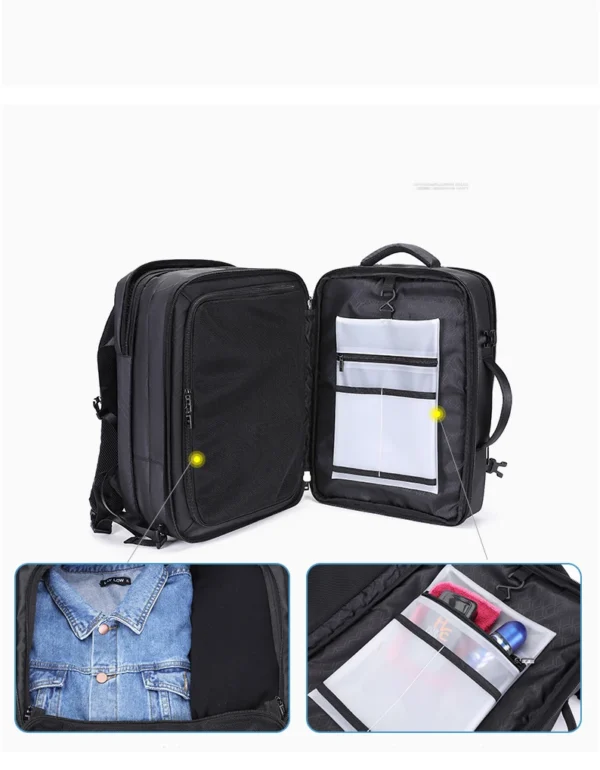 H1edda3e946054b5b93c2f27d48b82c39I New Men Backpack for 15"17" Laptop Backpacks Water Repellent Multifunction Bag USB Charging Travel Backpack Large Mochila