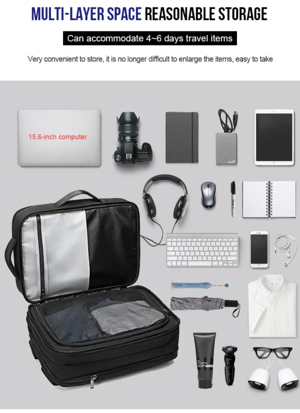H5cfb8c3270b545f0bf584fbb81672d52i ARCTIC HUNTER Man Backpack Fit 15.6 inch Laptop USB Recharging Multi-layer High capacity Travel Male Bag backpacks double eleven