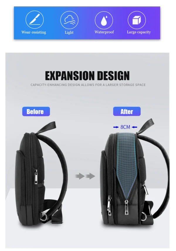 Hc13d53ca6ff74e0a9f63f6416d765ee9j Anti-theft Waterproof Men Chest Bag Male Leisure Messenger Shoulder Bag For Teenagers Travel Crossbody Expansion Chest Bag