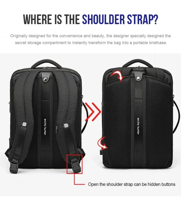 Hc3d7c06ce72048e9afae54196416f89ew ARCTIC HUNTER Man Backpack Fit 15.6 inch Laptop USB Recharging Multi-layer High capacity Travel Male Bag backpacks double eleven
