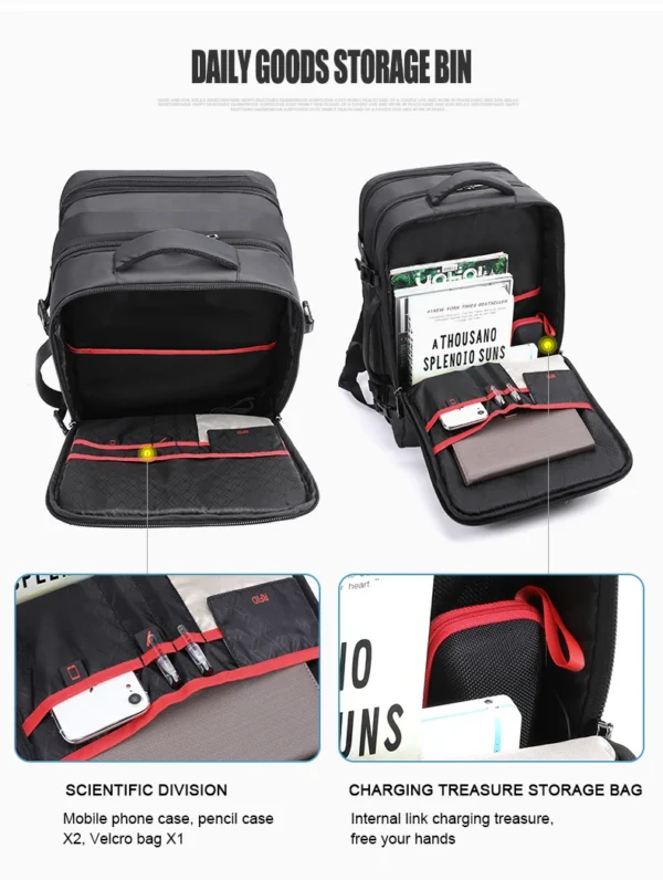 S1f1fd54a3e864fe2bfd54387e3bc5afaz ARCTIC HUNTER Multifunctional Smart Backpack Travel Bag Men's Business Backpack Laptop Travel Backpack Bag with USB Charging Port