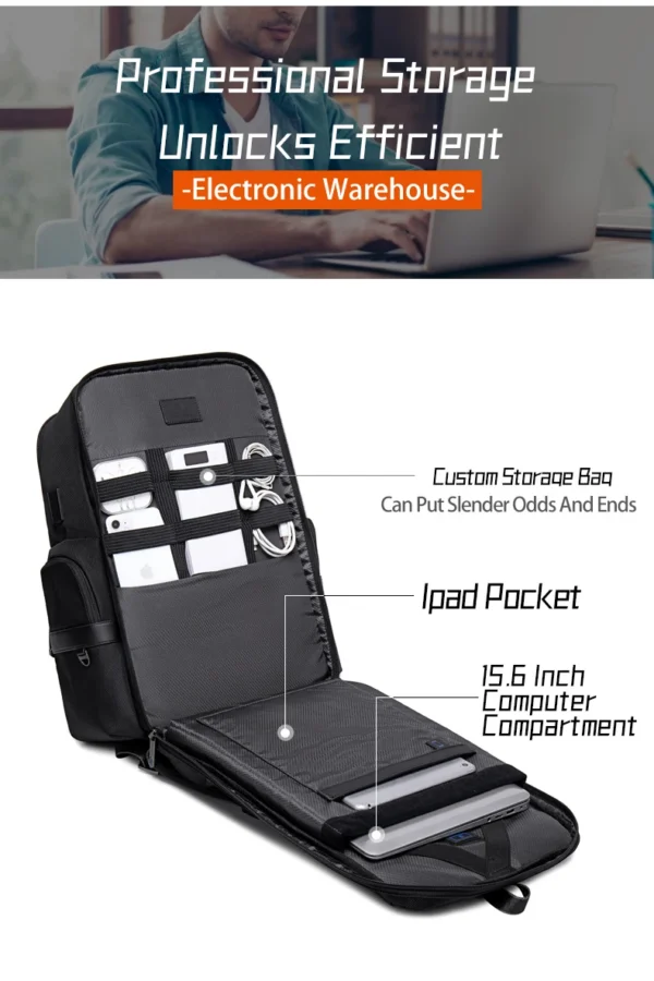 S21aaae622d5c4681847f3d44fcc643a7J Arctic Hunter 2023 New Fashion Waterproof Laptop Backpack 17 Inch Men's Waterproof Functional Backpack Travel Backpack