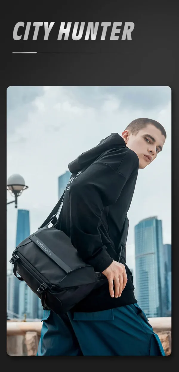 S2782f9a7a23242ec84e58581fd7cac881 ARCTIC HUNTER Fashion Shoulder Bag Outdoor Sports Waterproof Shoulder Bag Fashion Casual Crossbody Bag Black New Men's Chest Bag