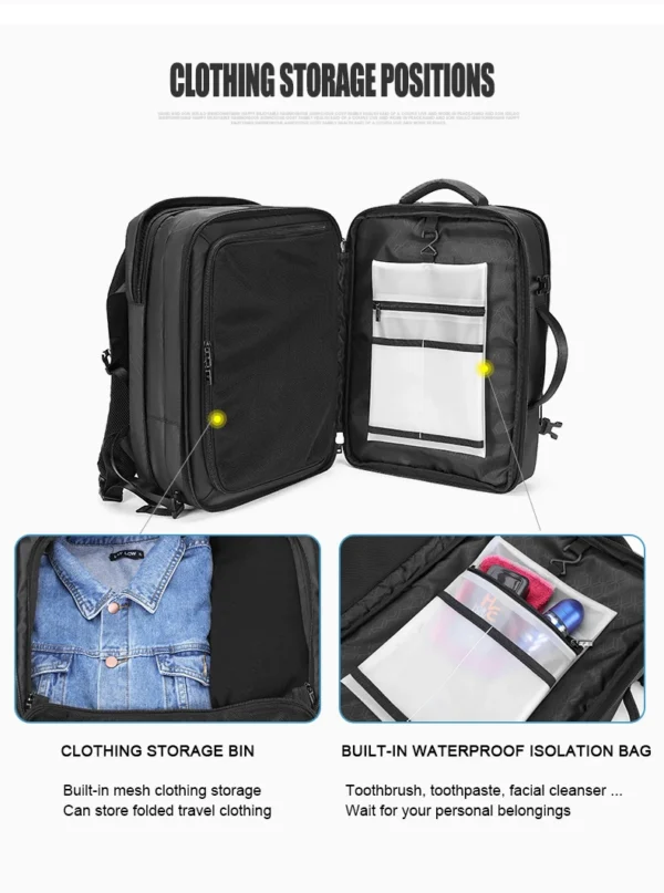 S2f152d73640f4bd19604c98e399820d6x ARCTIC HUNTER Multifunctional Smart Backpack Travel Bag Men's Business Backpack Laptop Travel Backpack Bag with USB Charging Port