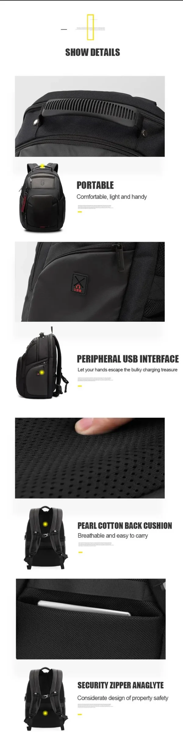 S353f25a9420b4802ae7948cbfa1400fd9 Arctic Hunter 2023 New Large Capacity Multifunctional Men's Backpack Bag Waterproof Smart Travel Backpack 17 Inch Laptop