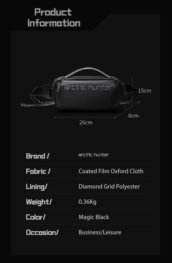 S58bf51717ce648b3808e9c6b930f67bfR ARCTIC HUNTER Men's Waterproof Oxford Multifunctional Messenger Shoulder Bag Anti-theft Shoulder Bag Postman Chest Bag Men