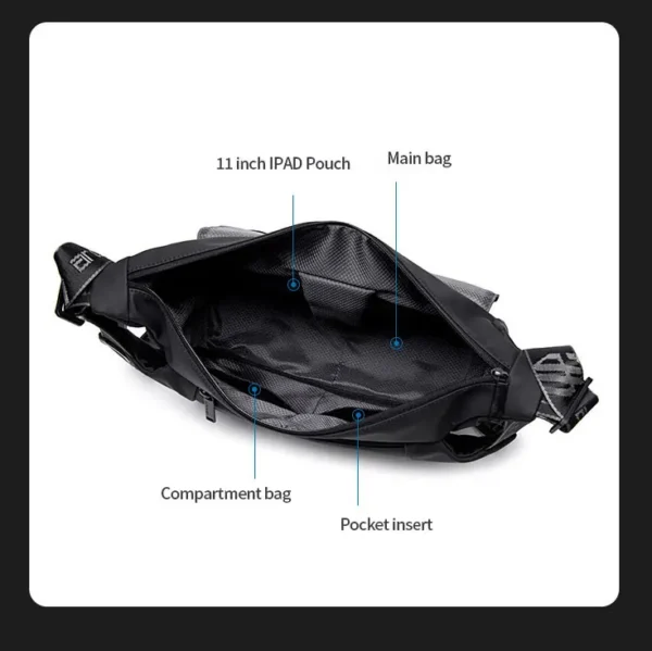 S75a99d9d9a25405a98c029a34bce459f1 ARCTIC HUNTER Fashion Shoulder Bag Outdoor Sports Waterproof Shoulder Bag Fashion Casual Crossbody Bag Black New Men's Chest Bag
