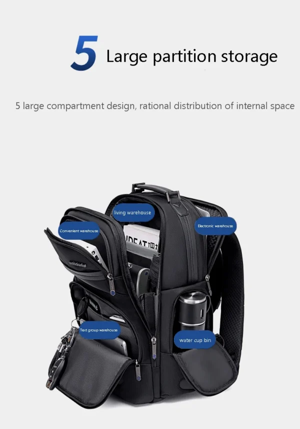 S920595e56e5a4a53a5fc697587f84e4fb Arctic Hunter High-End Business Men's Backpack Travel Multi-Functional Anti-Splashing Large-Capacity Computer Backpack