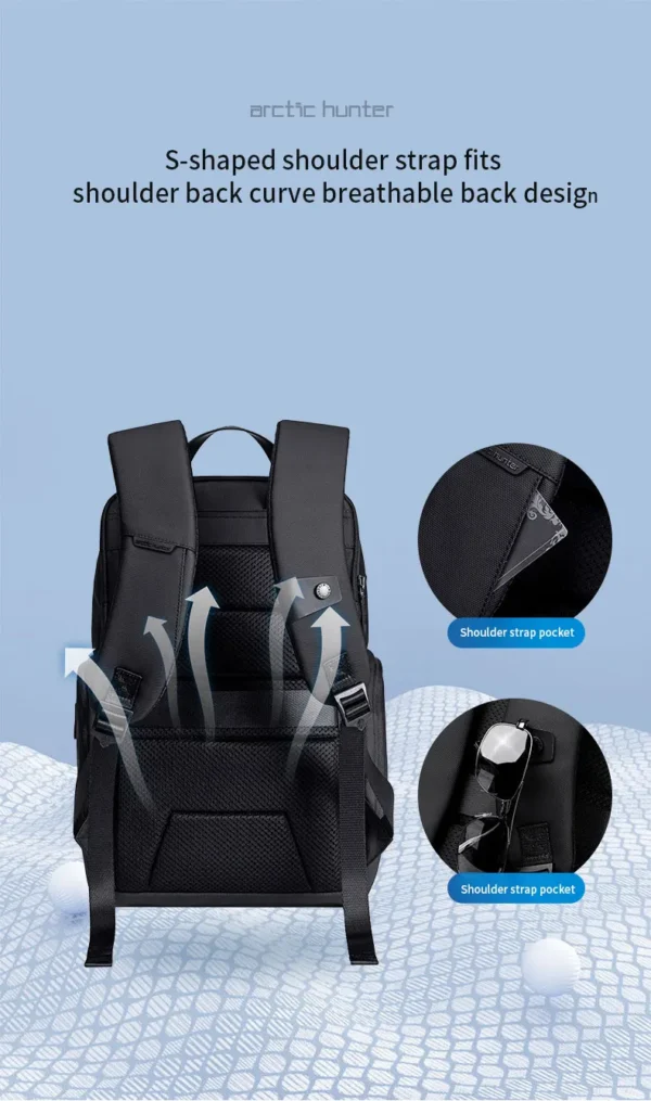 S970f415932e145f388a9df41d2bad2351 ARCTIC HUNTER New 15.6-inch Laptop Backpack USB Men Business Travel Bag Large Capacity Leisure and Entertainment Youth Backpack
