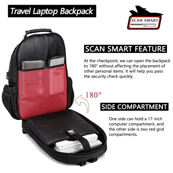 SCANSMARTFEATURE_SIDECOMPARTMENTBACKPACK_1000x Large Laptop Casual Backpack 17 inch Durable XL Heavy Duty Travel Backpack
