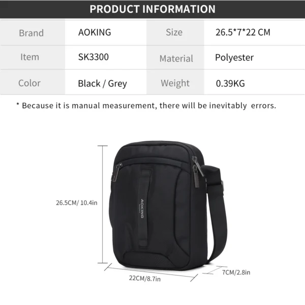 SK3300_2 Aoking Fashion Youngth Waterproof Sport Crossbody Sling Bag SK3300
