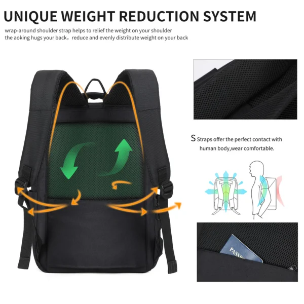 SN2550_6 Aoking Fashion Backpack Laptop Business Backpack SN2550