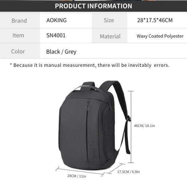 Aoking Lightweight Laptop Business Office Backpack SN4001