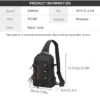 SY3307_2 Aoking Black Fashion Men Waterproof Sling Bag SY3307