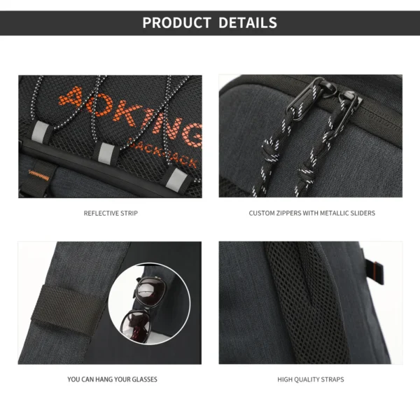 SY3307_7 Aoking Black Fashion Men Waterproof Sling Bag SY3307