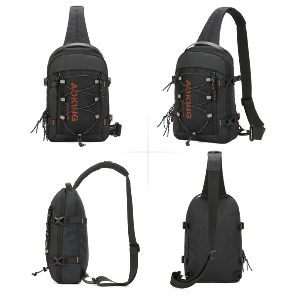 SY3307_8 Aoking Black Fashion Men Waterproof Sling Bag SY3307