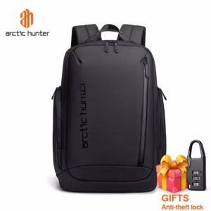 Saea92485ffd54b6db48c258b8b8a9f40e.jpg_960x960q75.jpg_ ARCTIC HUNTER 2023 New Men's Business Travel Bag Large Capacity USB15.6 Laptop Bag Multi Functional Casual High Quality Backpack