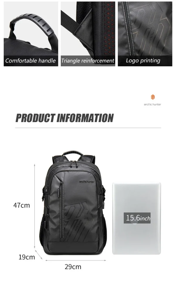 Sb2ee5abb9e334f61aeda4d1e54555d03y Arctic Hunter 2023 Men's Backpack Large Capacity Business Backpack Backpack Notebook 15.6 Inch Computer Backpack