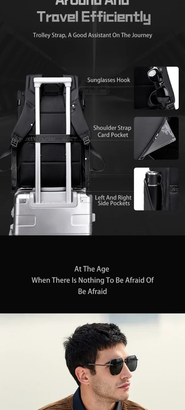 Sca634e8e7cd24e05a380b07e863dc58dg ARCTIC HUNTER Smart Backpack Anti-Theft Bag Men's Charging Bag with USB Port Mochila Para Laptop Roll Top Backpack Bag