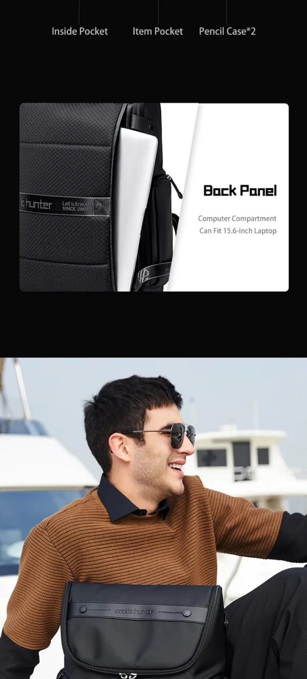 Scf161559752340acb8cc1c122b8f9d31u ARCTIC HUNTER Smart Backpack Anti-Theft Bag Men's Charging Bag with USB Port Mochila Para Laptop Roll Top Backpack Bag