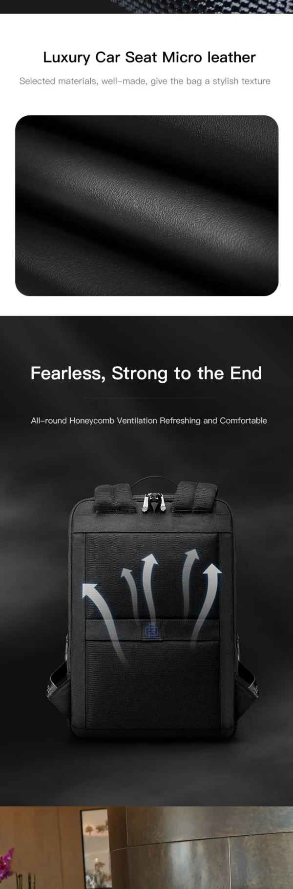ARCTIC HUNTER Business High Quality Waterproof Men's Bag Backpack with USB Leather Backpack Custom Luxury Laptop B