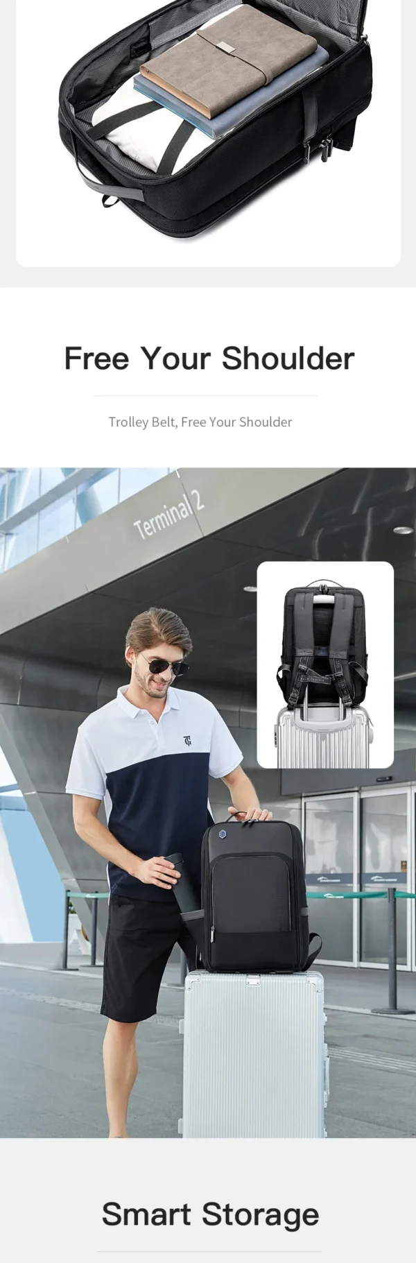 ARCTIC HUNTER Business High Quality Waterproof Men's Bag Backpack with USB Leather Backpack Custom Luxury Laptop B