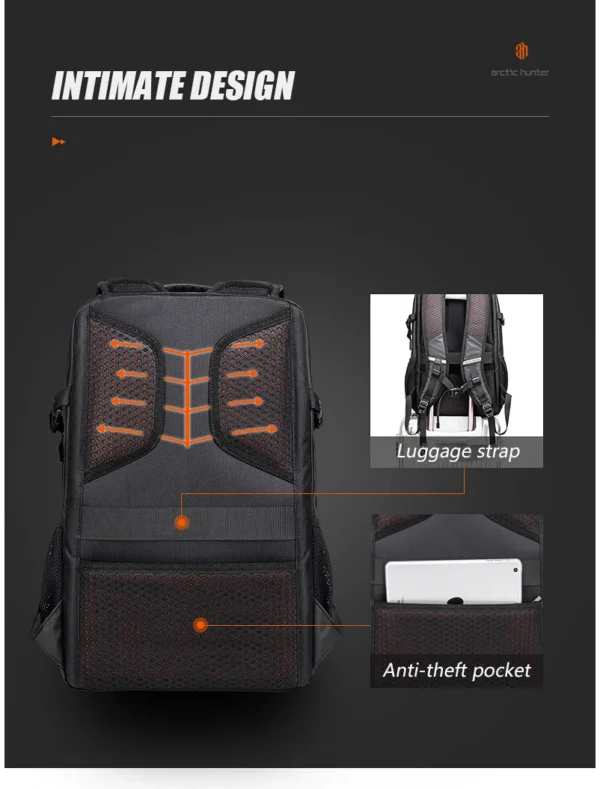Sf1f7a62ed57546f6a53d989eb76bcbfb3 Arctic Hunter 2023 Men's Backpack Large Capacity Business Backpack Backpack Notebook 15.6 Inch Computer Backpack